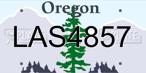 LAS4857 Oregon License Plate