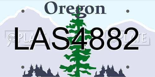 LAS4882 Oregon License Plate