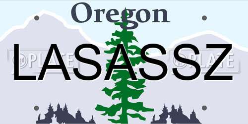 LASASSZ Oregon License Plate