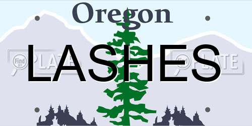 LASHES Oregon License Plate