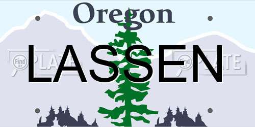 LASSEN Oregon License Plate
