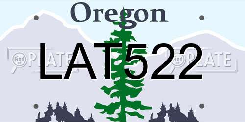 LAT522 Oregon License Plate