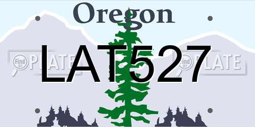 LAT527 Oregon License Plate