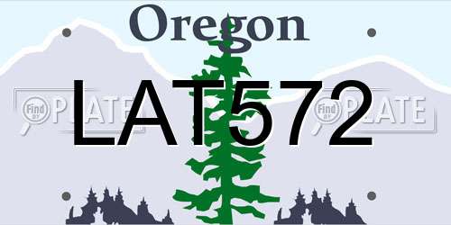 LAT572 Oregon License Plate