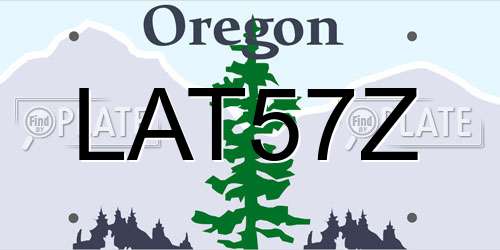 LAT57Z Oregon License Plate