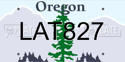 LAT827 Oregon License Plate