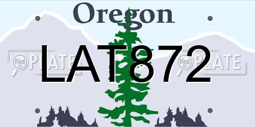 LAT872 Oregon License Plate