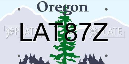 LAT87Z Oregon License Plate