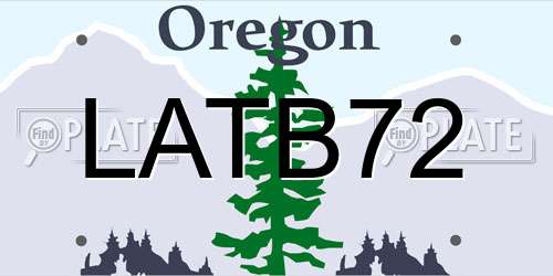 LATB72 Oregon License Plate
