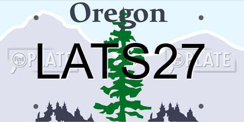LATS27 Oregon License Plate