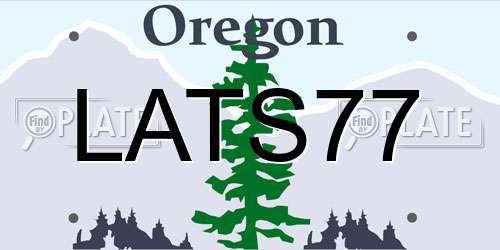 LATS77 Oregon License Plate