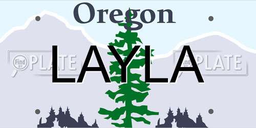 LAYLA Oregon License Plate