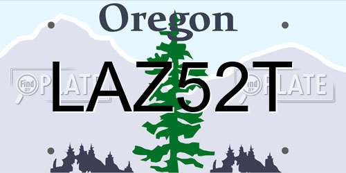 LAZ52T Oregon License Plate
