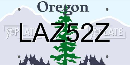 LAZ52Z Oregon License Plate