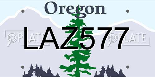 LAZ577 Oregon License Plate