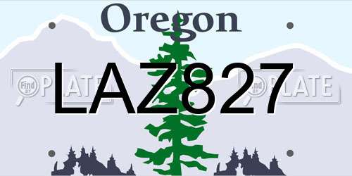 LAZ827 Oregon License Plate