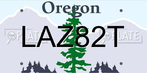LAZ82T Oregon License Plate