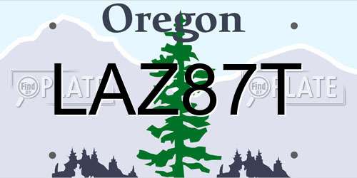 LAZ87T Oregon License Plate
