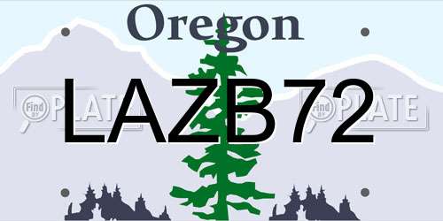 LAZB72 Oregon License Plate