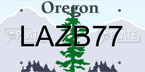 LAZB77 Oregon License Plate