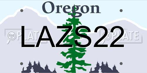 LAZS22 Oregon License Plate