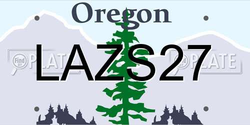 LAZS27 Oregon License Plate