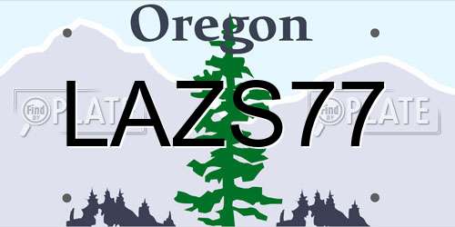 LAZS77 Oregon License Plate