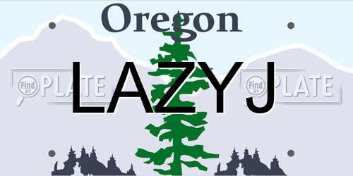 LAZYJ Oregon License Plate