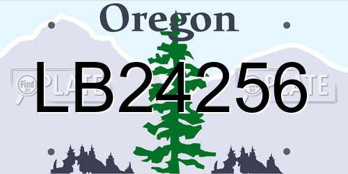 LB24256 Oregon License Plate