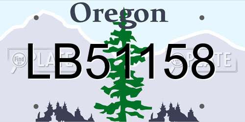 LB51158 Oregon License Plate