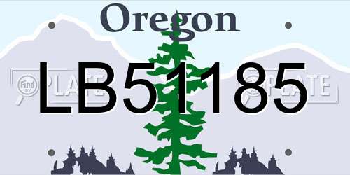LB51185 Oregon License Plate
