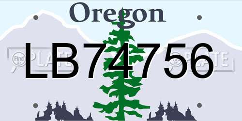 LB74756 Oregon License Plate