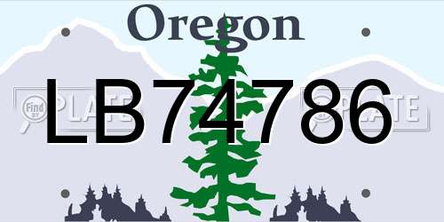 LB74786 Oregon License Plate