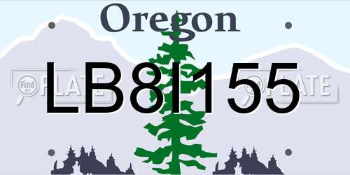 LB8I155 Oregon License Plate
