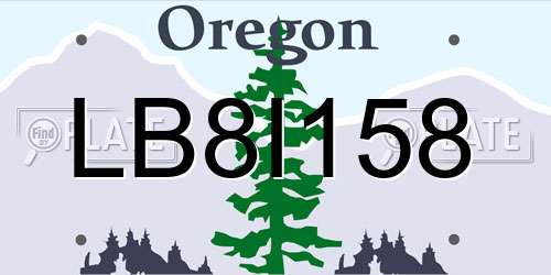 LB8I158 Oregon License Plate