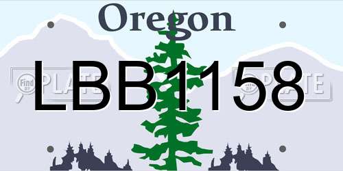 LBB1158 Oregon License Plate