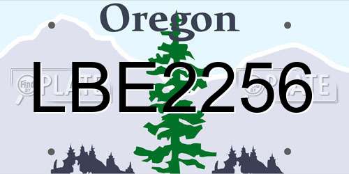 LBE2256 Oregon License Plate
