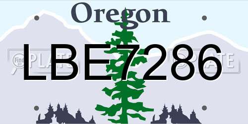 LBE7286 Oregon License Plate