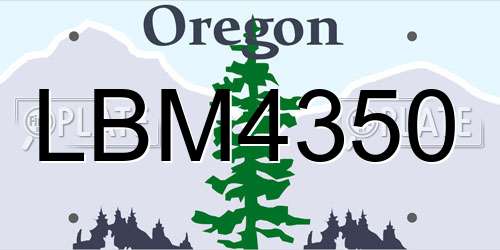 LBM4350 Oregon License Plate