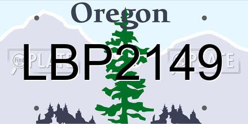 LBP2149 Oregon License Plate
