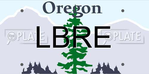 LBRE Oregon License Plate