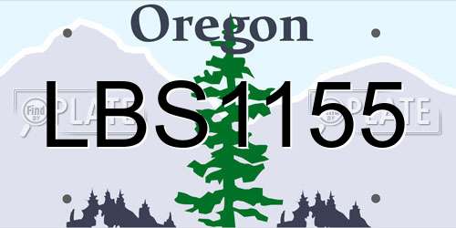LBS1155 Oregon License Plate