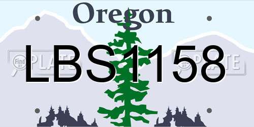 LBS1158 Oregon License Plate