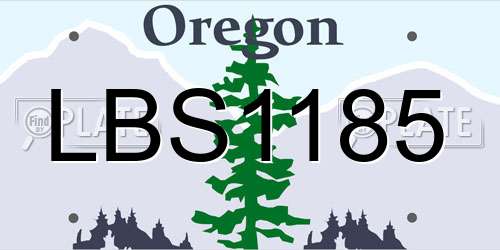 LBS1185 Oregon License Plate