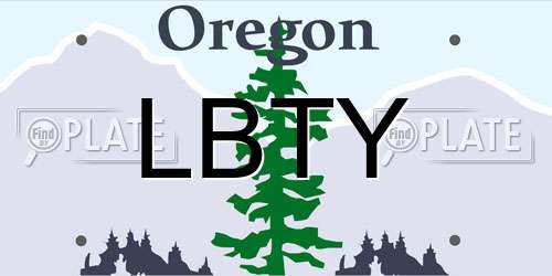 LBTY Oregon License Plate