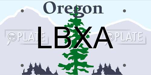 LBXA Oregon License Plate