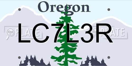 LC7L3R Oregon License Plate