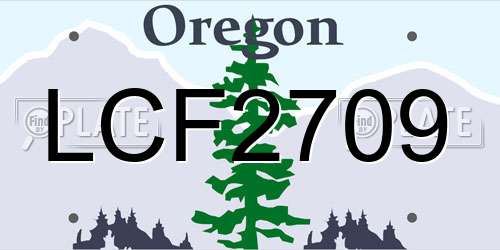 LCF2709 Oregon License Plate