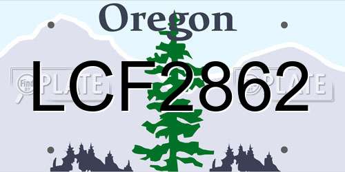 LCF2862 Oregon License Plate