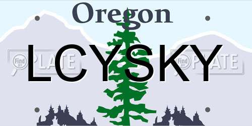 LCYSKY Oregon License Plate